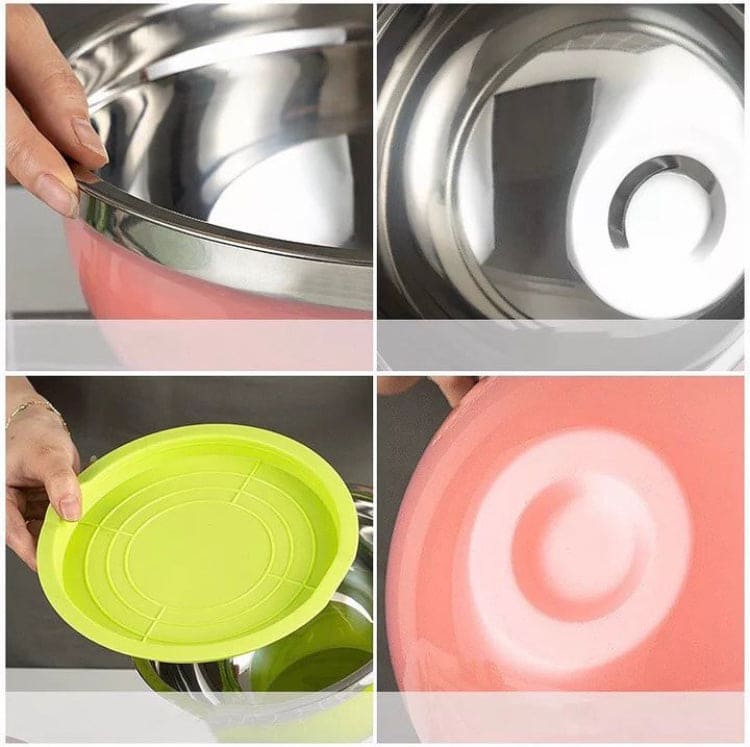 Set Of 5 Colorful Stainless Steel Bowl With Lids, Salad Mixing Bowl Set, Food Cooking Bowl Set, Stackable Nesting Mixing Bowls with Airtight Lids, Kitchen Washing Storage Container, Steel Lunch Box Set Of 5 Colorful Stainless Steel Bowl With Lids, Salad Mixing Bowl Set, Food Cooking Bowl Set, Stackable Nesting Mixing Bowls with Airtight Lids, Kitchen Washing Storage Container, Steel Lunch Box